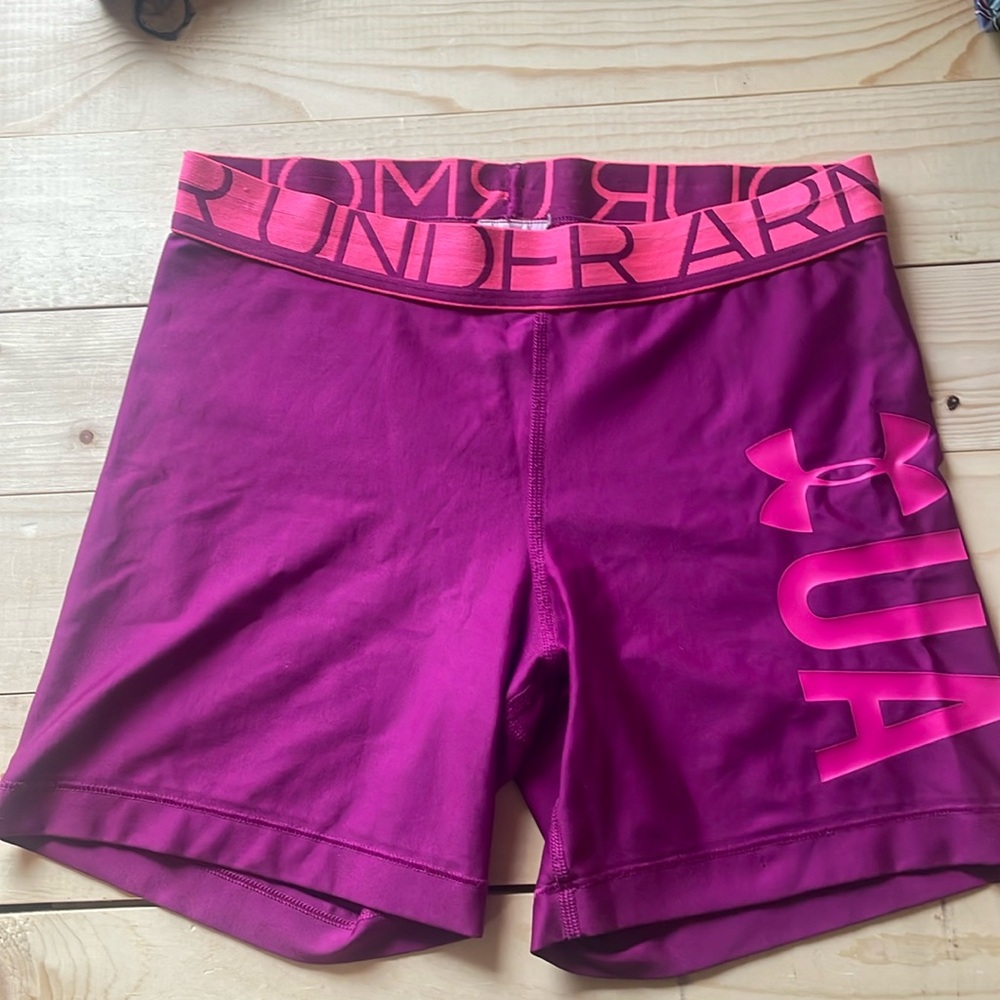 Under armour pink spandex shorts
